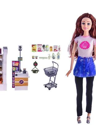 Лялька типу барбі bambi kq113a з візком та продуктами (коричне...