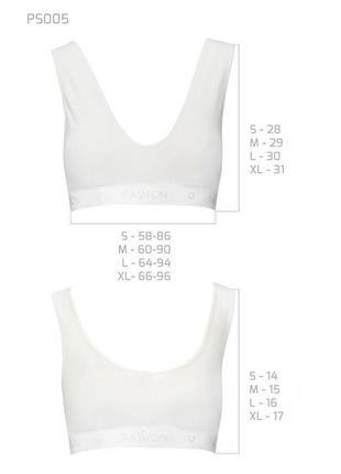 Спортивний топ з еластичної бавовни passion ps005 top white, s...6 фото