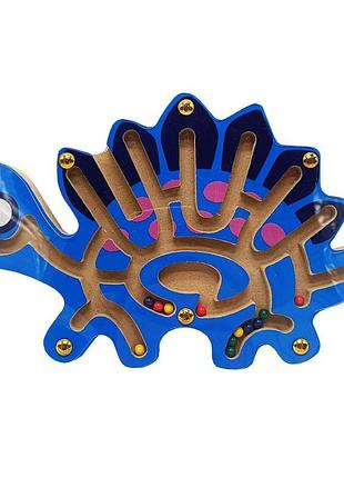 Дерев'яна магнітна іграшка лабіринт md 1792-1 (стегозавр) ssma...