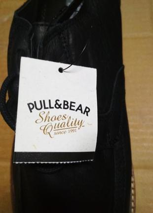 100% кожаные черные мужские туфли, окфорды 44-45 pull&bear оригинал7 фото