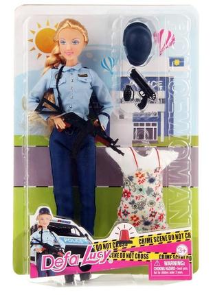 Лялька з нарядом defa 8388-bf 29 см, поліція, сукня (білий) ss...1 фото