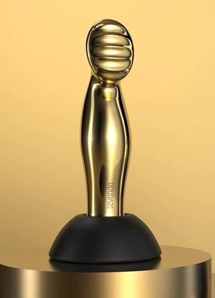 Масажер простати металевий золото з вібрацією lockink ssmag.co...