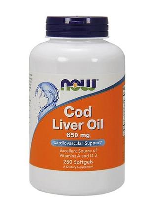 Риб'ячий жир із печінки тріски cod liver oil (250 softgels), n...