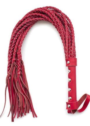 Флогер натуральна шкіра ds fetish leather flogger red