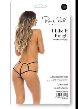 Трусики i like it rough crotchless panty black, s/m4 фото