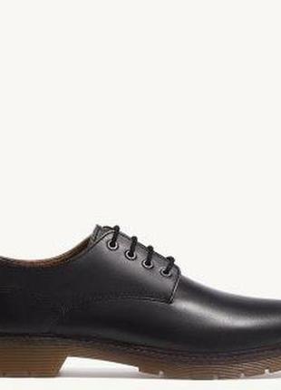 Кожаные черные мужские туфли 41-42 stradivarius оригинал2 фото