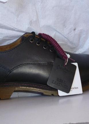 Кожаные черные мужские туфли 41-42 stradivarius оригинал6 фото