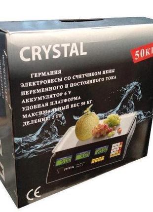 Ваги електронні торгові з лічильником ціни crystal ct-500 до 5...3 фото