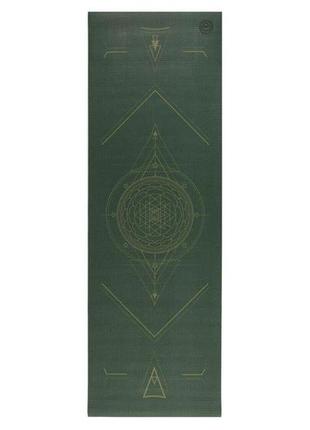 Килимок для йоги bodhi leela yantralign — янтра forest green 183x60x0.4 см