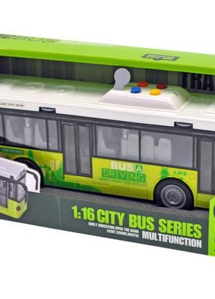 Інтерактивний автобус на батарейках зелений