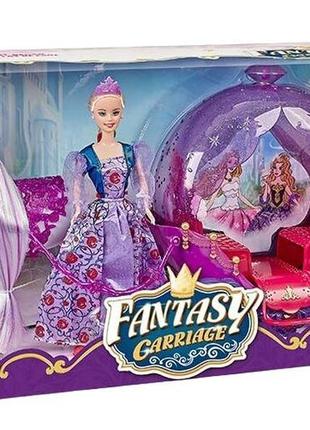 Карета з лялькою fantasy carriage фіолетовий з білим