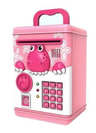 Дитячий іграшковий сейф-копилка piggy bank smart рожевий