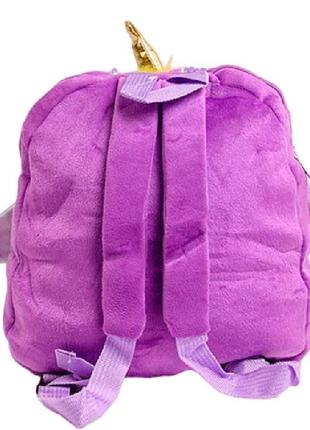 Дитячий рюкзак єдиноріг із паєтками фіолетовий2 фото