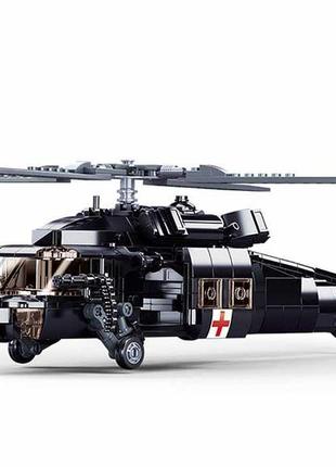 Конструктор військовий вертоліт чорний яструб sluban black haw...2 фото