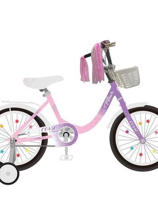 Велосипед двоколісний для дівчинки з додатковими колесами cors...