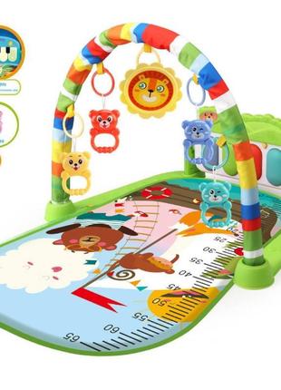 Дитячий музичний розвивальний килимок із дугою baby toys зелений