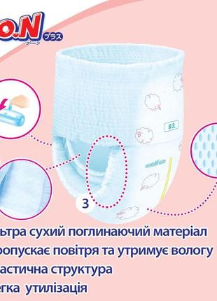 Трусики-підгузки goo.n plus для дітей (big (xl), 12-20 кг)6 фото