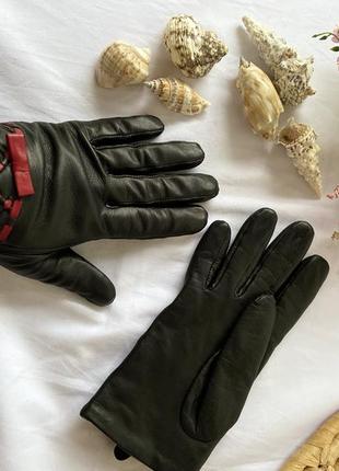 Фирменные стильные качественные натуральные кожаные перчатки2 фото