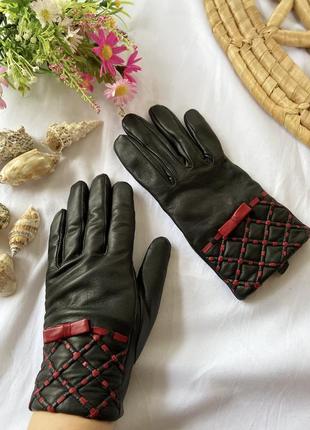 Фирменные стильные качественные натуральные кожаные перчатки5 фото