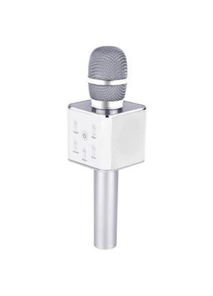 Бездротовий мікрофон караоке q7 срібряний