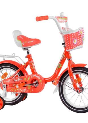 Дитячий двоколісний велосипед для дівчинки 14 дюймів 4-5 років...