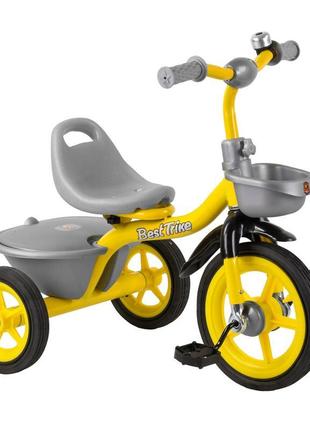 Триколісний дитячий велосипед із кошиками best trike жовтий