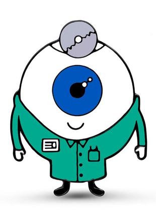 Медицинская брошь брошка значок пин глаз металл эмаль зрачок офтальмолог доктор врач окулист