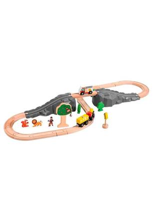 Дитяча дерев'яна гра залізниця train trac - forest set