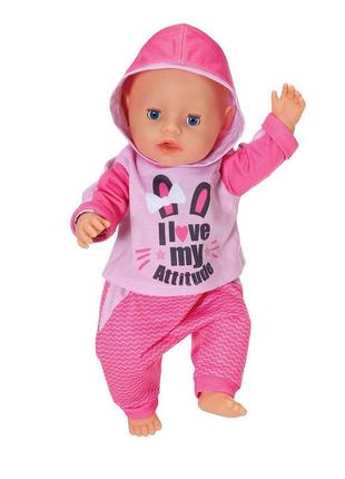 Набір одягу для ляльки baby born — спортивний костюм (рож.)3 фото