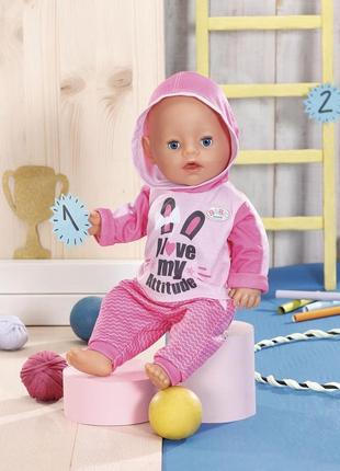 Набір одягу для ляльки baby born — спортивний костюм (рож.)6 фото
