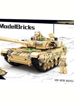 Конструктор військовий бойовий танк 99а sluban model bricks 89...6 фото