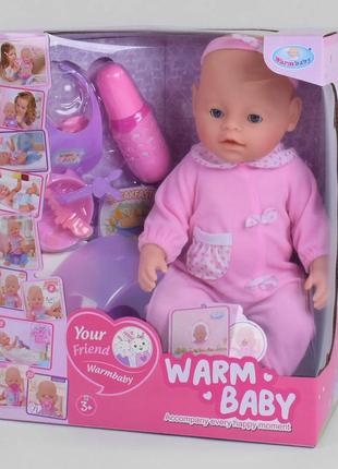 Пупс реборн дівчинка інтерактивний "warm baby" 10 функцій (40sм)