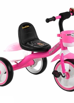 Триколісний велосипед best trike рожевий 3-х колісний з музико...1 фото