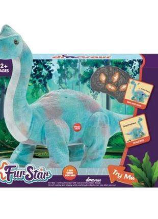 М'яка іграшка динозавр на радіокеруванні "брахіозавр" блакитний