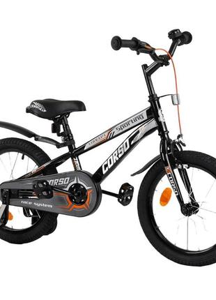 Дитячий велосипед із додатковими колесами 5-6 років 16 дюймів ...