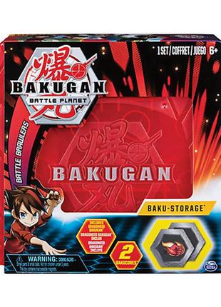 Ігровий набір кейс-бокс для зберігання бакуган (червоний) + ге...