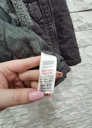 Фирменная тёплая парка marks & spencer на 2-3 года6 фото