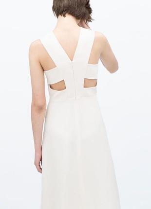Молочна натуральна сукня zara, розмір l1 фото