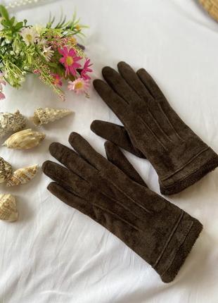 Фирменный стильный качественный натуральный перчатки из замши2 фото