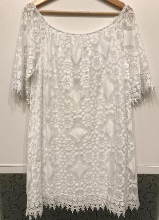 Летнее платье белоснежное (италия)
