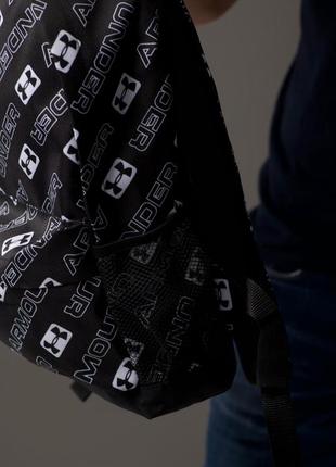 Мужской рюкзак спортивный молодежный вместительный водонепроницаемый для парня городской черный under armour8 фото