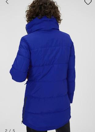 Куртка з&a синя яскравий синій пуховик пальто синє індиго курточка парку зимова s m міді2 фото