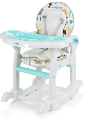 Стільчик для годування bambi m 1563 animal mint2 фото