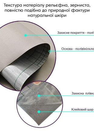 Самоклеюча екошкіра у рулоні 1.37*1m*0.5mm light grey (d) sw-0...3 фото