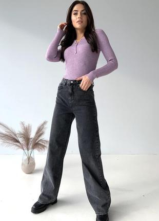 Жіночі джинси палаццо кльош сірі чорні мрамор3 фото