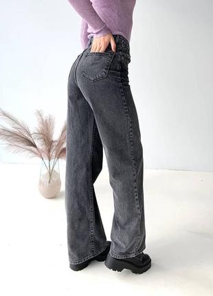 Жіночі джинси палаццо кльош сірі чорні мрамор6 фото