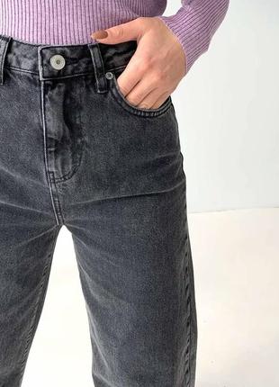 Жіночі джинси палаццо кльош сірі чорні мрамор7 фото