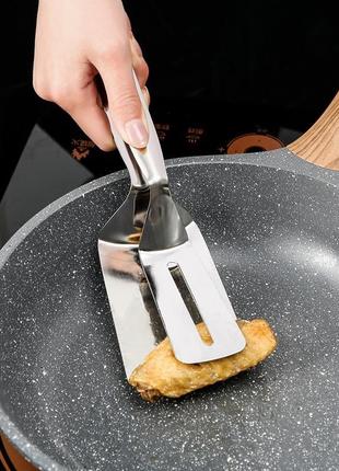 Щипці-лопатка для смаження барбекю з нержавіючої сталі7 фото