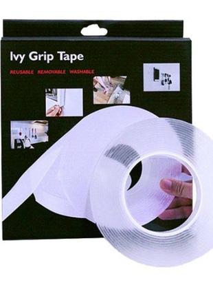 Багаторазова кріпильна клейка стрічка ivy grip tape двосторонн...