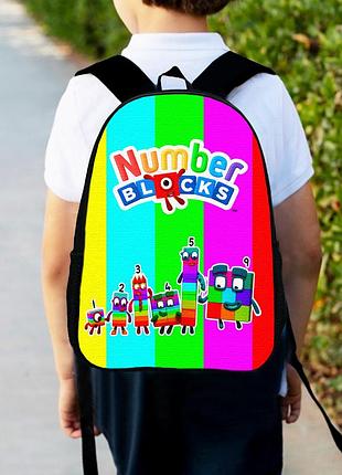 Рюкзак детский намбер блокс "numberblocks" 34х27 см,ранец городской для мальчика